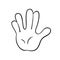 Cartoon Vulcan salute hand gesture