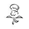 Cartoon waiter, chef cook or baker