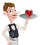 Cartoon Waiter with Heart