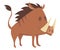 Cartoon warthog.Vector illustration. Drawing animal for children. Zoo for kids.