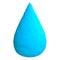 Cartoon water drop from plasticine or clay.