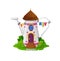 Cartoon watering can fairytale building, dwelling