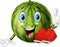 Cartoon watermelon giving thumbs up