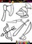 Cartoon weapons objects coloring page