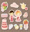 Cartoon wedding stickers