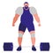 Cartoon weightlifter icon