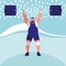 Cartoon weightlifter icon