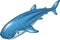 Cartoon whale shark on white background