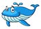 Cartoon whale with a water spout
