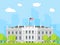 Cartoon White House Building. Vector