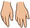 Cartoon white human hands vector icons set