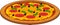 Cartoon Whole Pepperoni Pizza With Peppers