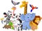 Cartoon wild animals background