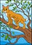 Cartoon wild animals for kids. Cute beautiful lynx.