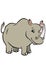 Cartoon wild animals for kids. Cute rhinoceros.