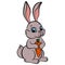 Cartoon wild animals for kids. Little cute rabbit holds a carrot