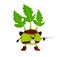 Cartoon wild west cowboy kohlrabi vegetable