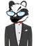 Cartoon of the wildlife badger in fashionable suit