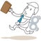 Cartoon windup businessman running