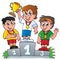 Cartoon winners podium