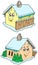 Cartoon winter houses