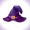 Cartoon witch hat icon.