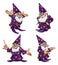 Cartoon Wizard Mascot Set