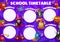 Cartoon wizard and witch berry education timetable