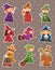 Cartoon Wizard and Witch stickers