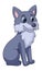 Cartoon Wolf. Cute grey coyote, wild dog mascot