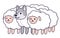 Cartoon Wolf in sheep\\\'s clothing