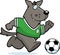 Cartoon Wolf Soccer