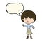 cartoon woman asking question with speech bubble