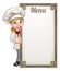 Cartoon Woman Chef Menu