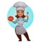 Cartoon woman chef, vector lady for your mascot