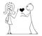 Cartoon of Woman Rejecting Heart and Love From Man