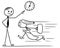 Cartoon of Woman Running Late for Work and his Boss Pointing at