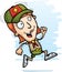 Cartoon Woman Scout Running