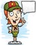 Cartoon Woman Scout Talking