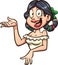 Cartoon woman torso with a typical Mexican attire