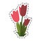 Cartoon women day tulip bunch flower