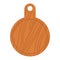 Cartoon wooden pizza board. Restaurant empty utensil for food and chop board for kitchen icon isolated white. Handles plank tray