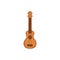 Cartoon wooden ukulele guitar isolated on white background