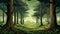 Cartoon Woodland Path: Noah Bradley Style Forest Illustration