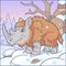 Cartoon woolly rhino illustration