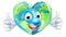 Cartoon World Earth Day Heart Thumbs Up Character