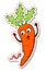 Cartoon worm eats carrots