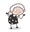 Cartoon Worried Old Lady Face Expression Vector Illustration