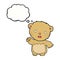 cartoon worried teddy bear with thought bubble