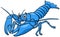 Cartoon yabby crayfish comic animal character